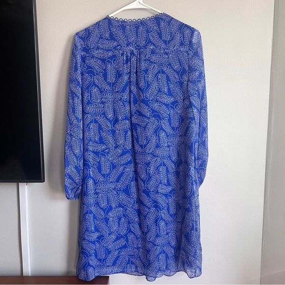 DVF Diane von Furstenberg Aria Silk Tunic Dress 6 Blue Print - Picture 7 of 8